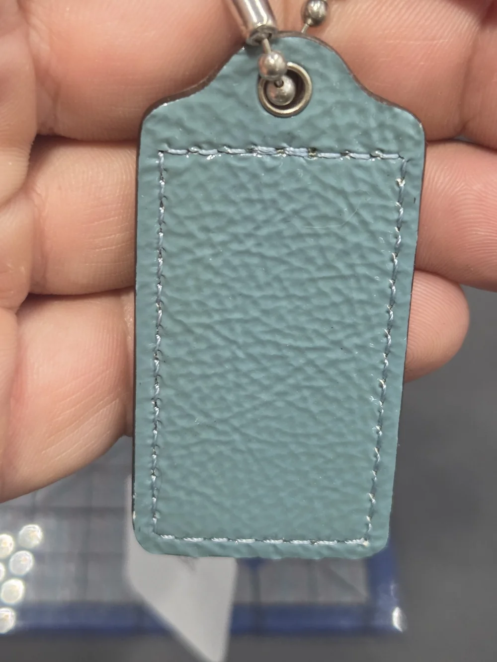 Coach Green Patent Leather Key Tag Charm